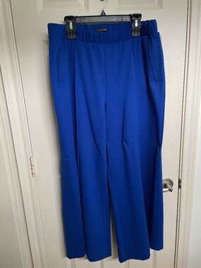 Universal Standard Pam Pintuck Blue Wide Leg Ponte Pants